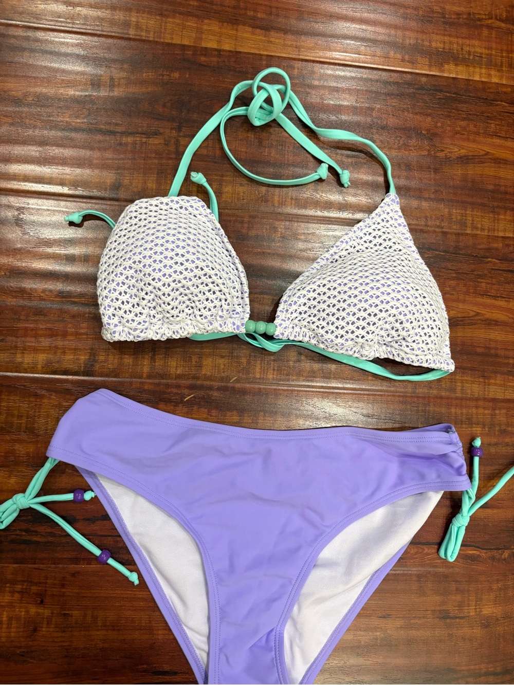 NWOT Lavender Ruched Swim Top - Size M